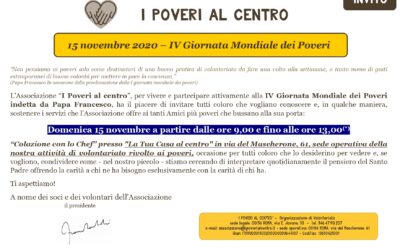 IV GIORNATA MONDIALE DEI POVERI – Domenica 15 novembre 2020